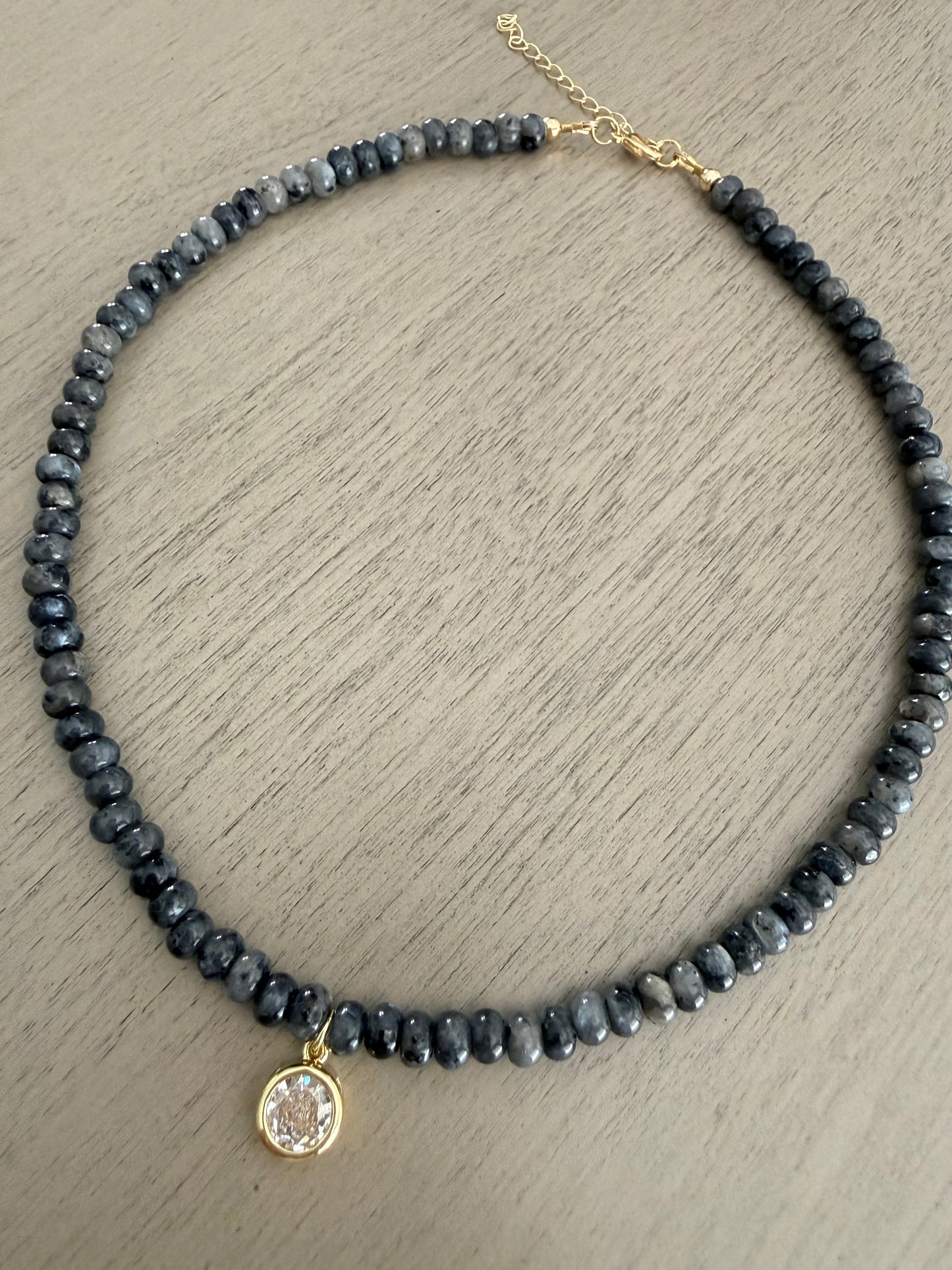 Silver Moon Gemstone Necklace