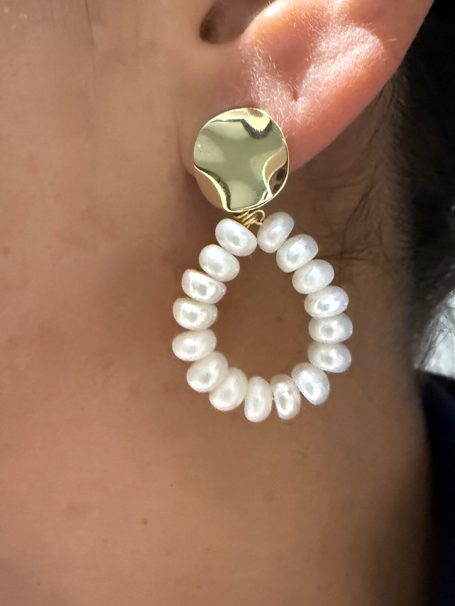 Gold & Freshwater Pearl Drop Earrings