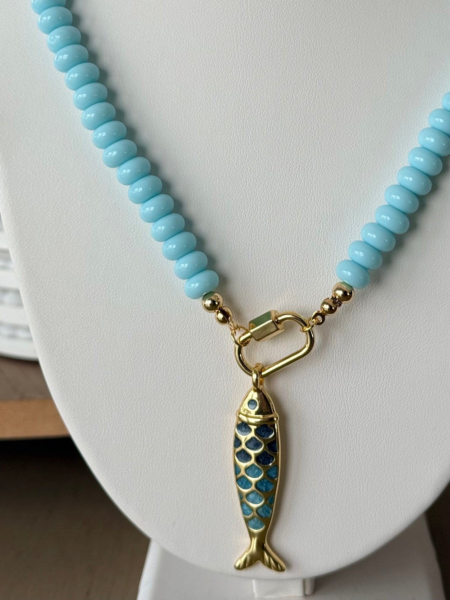Beaded Fish Pendant Necklace