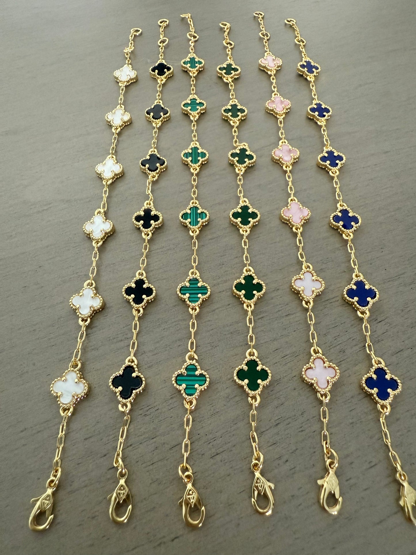 Golden Clover Mother of Pearl Bracelet