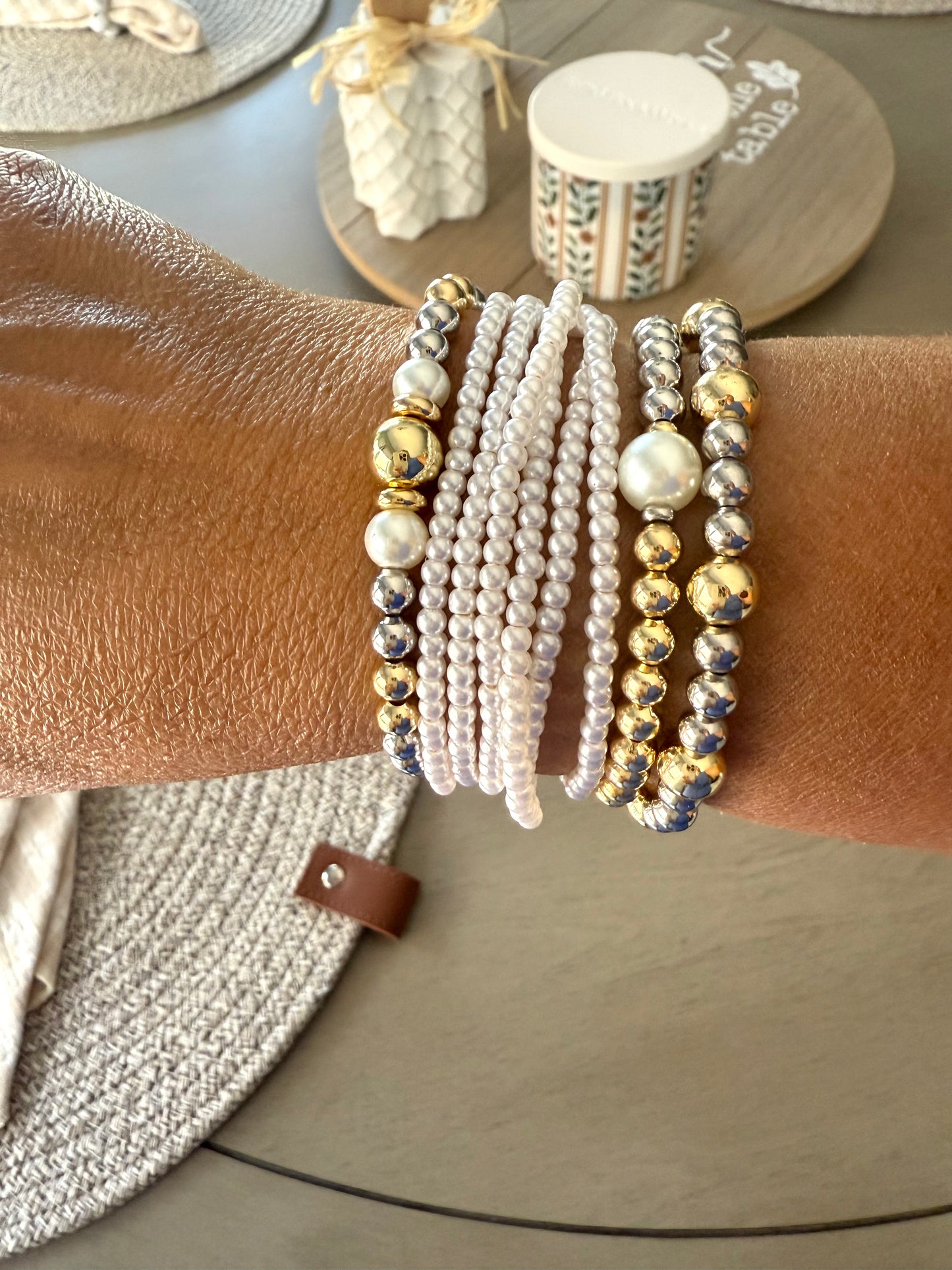 Golden Pearl Harmony Bracelet Stack