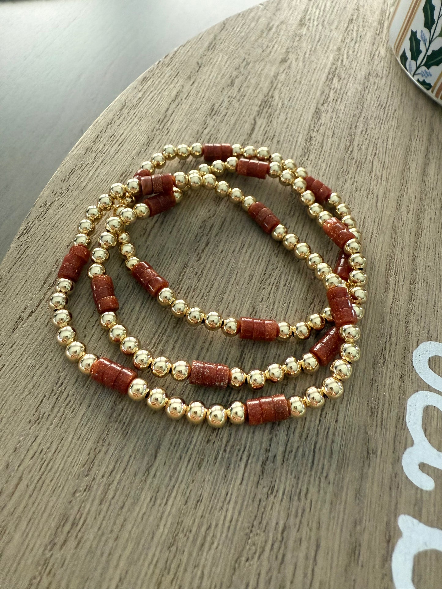 Golden Autumn Beaded Wrap Bracelet