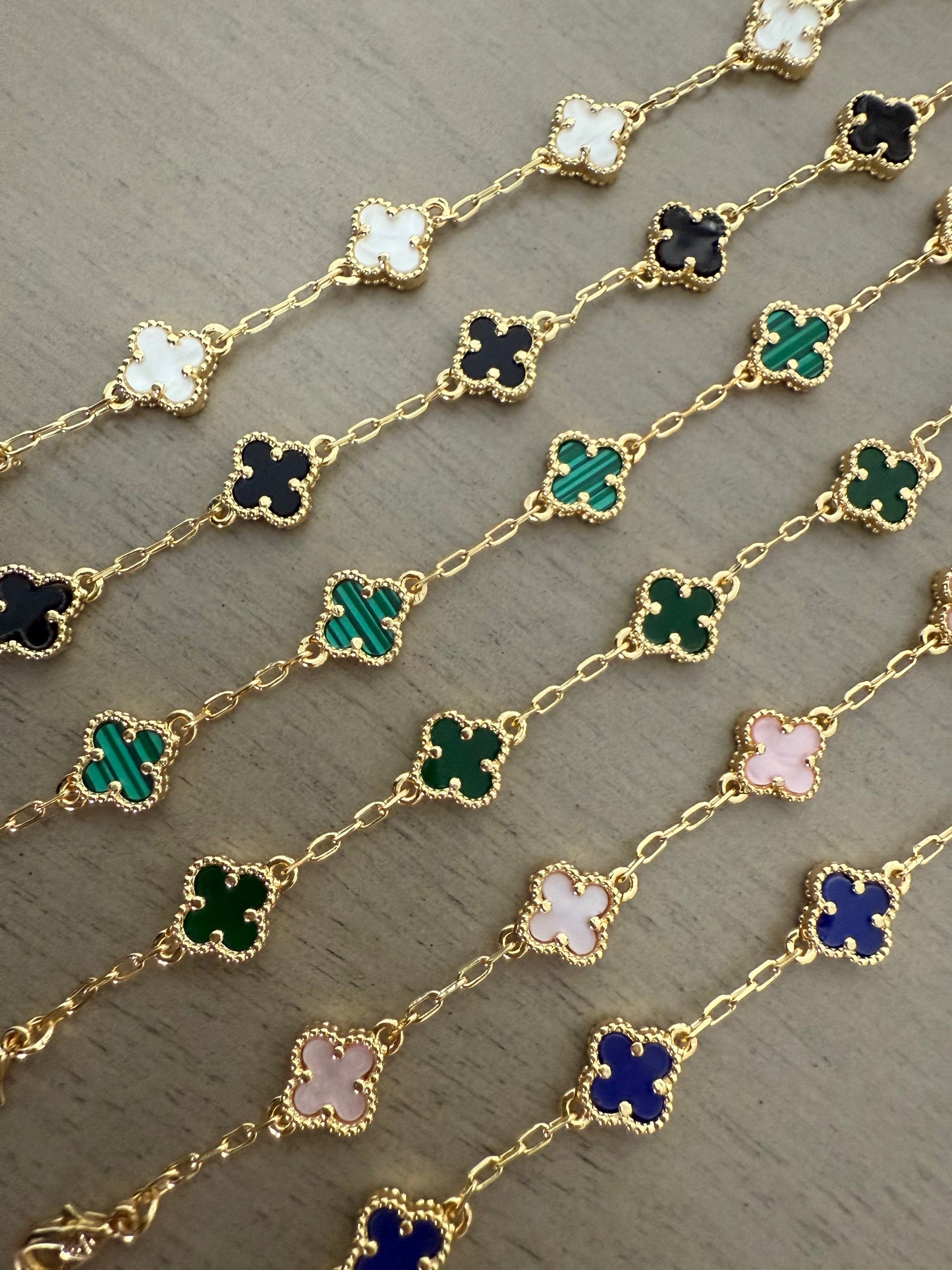 Golden Clover Mother of Pearl Bracelet