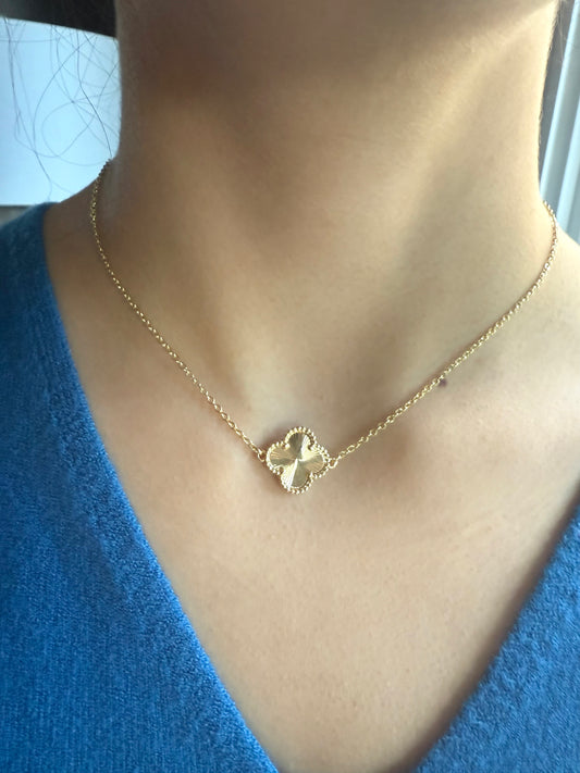 Golden Clover Charm Necklace