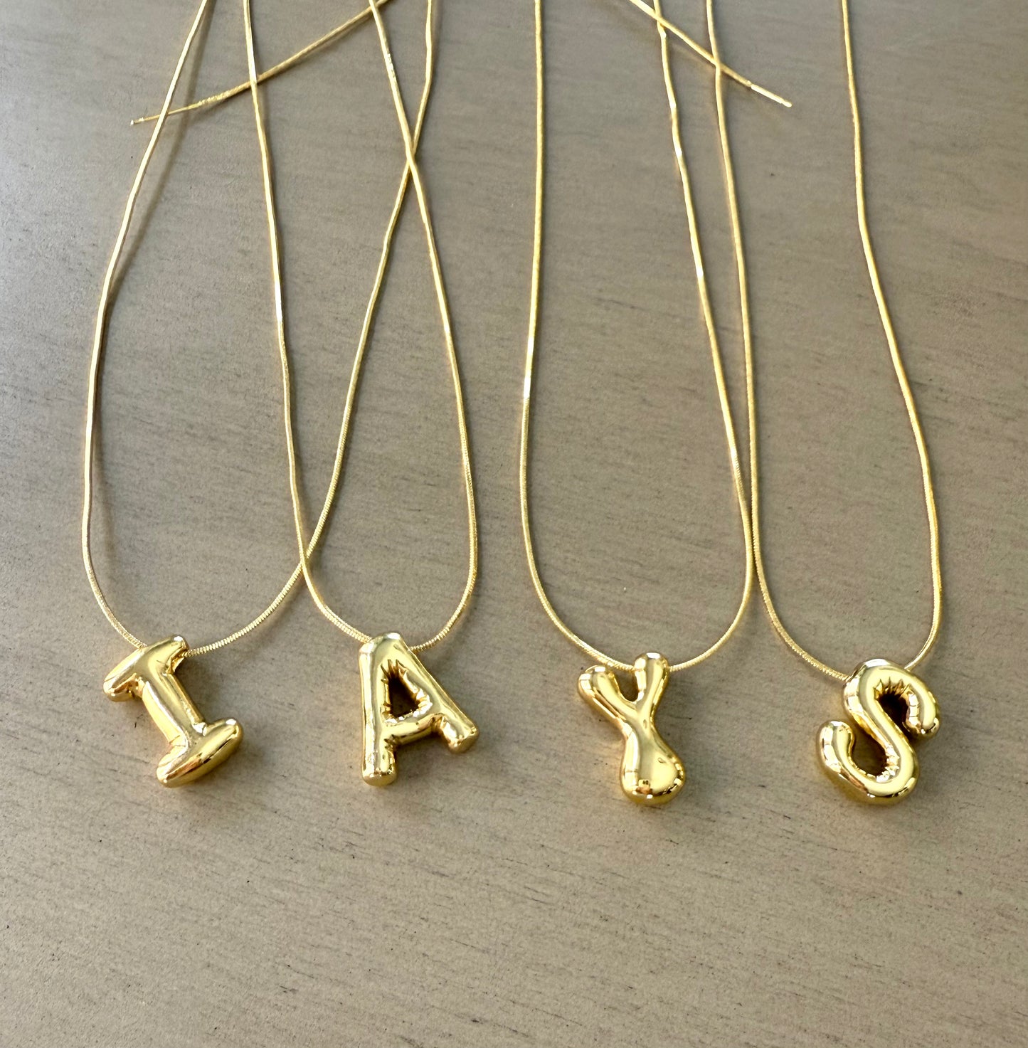 Adjustable initial letter necklace