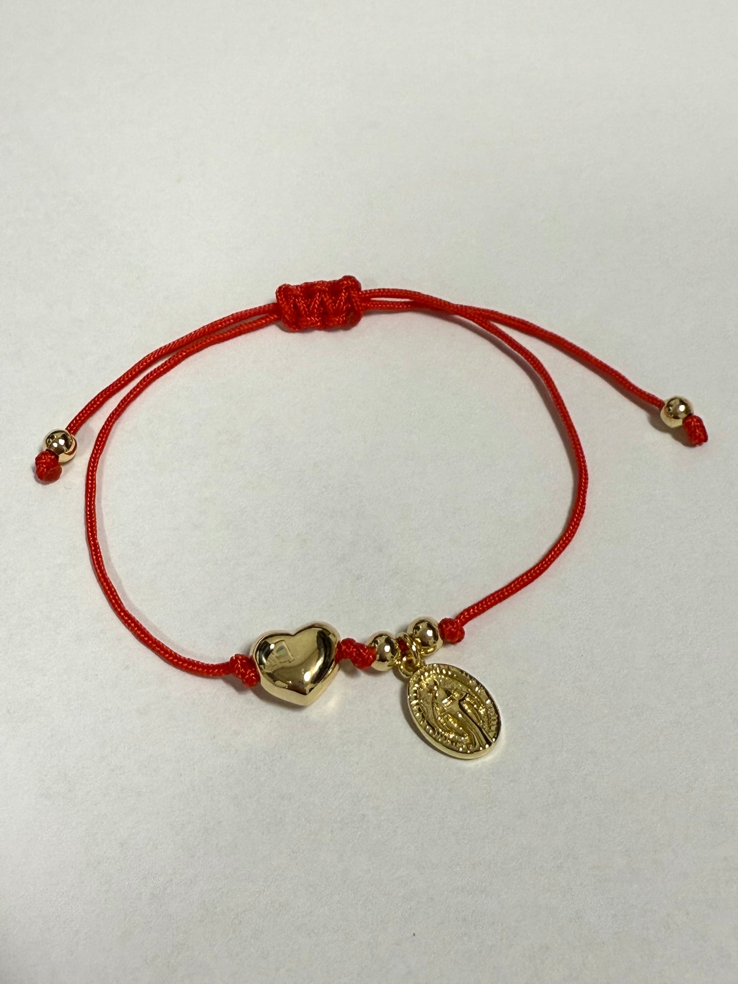 Virgin mary and heart bracelet