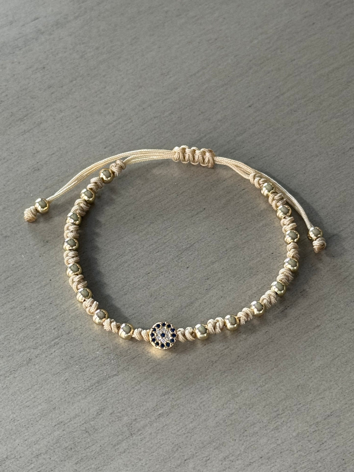 Adjustable evil eye bracelet