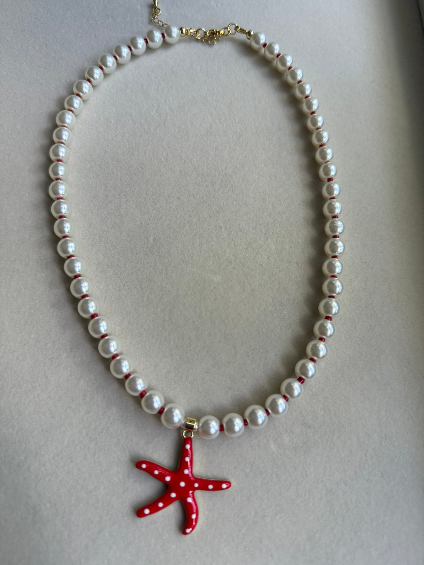 Starfish Charm Pearl Necklace