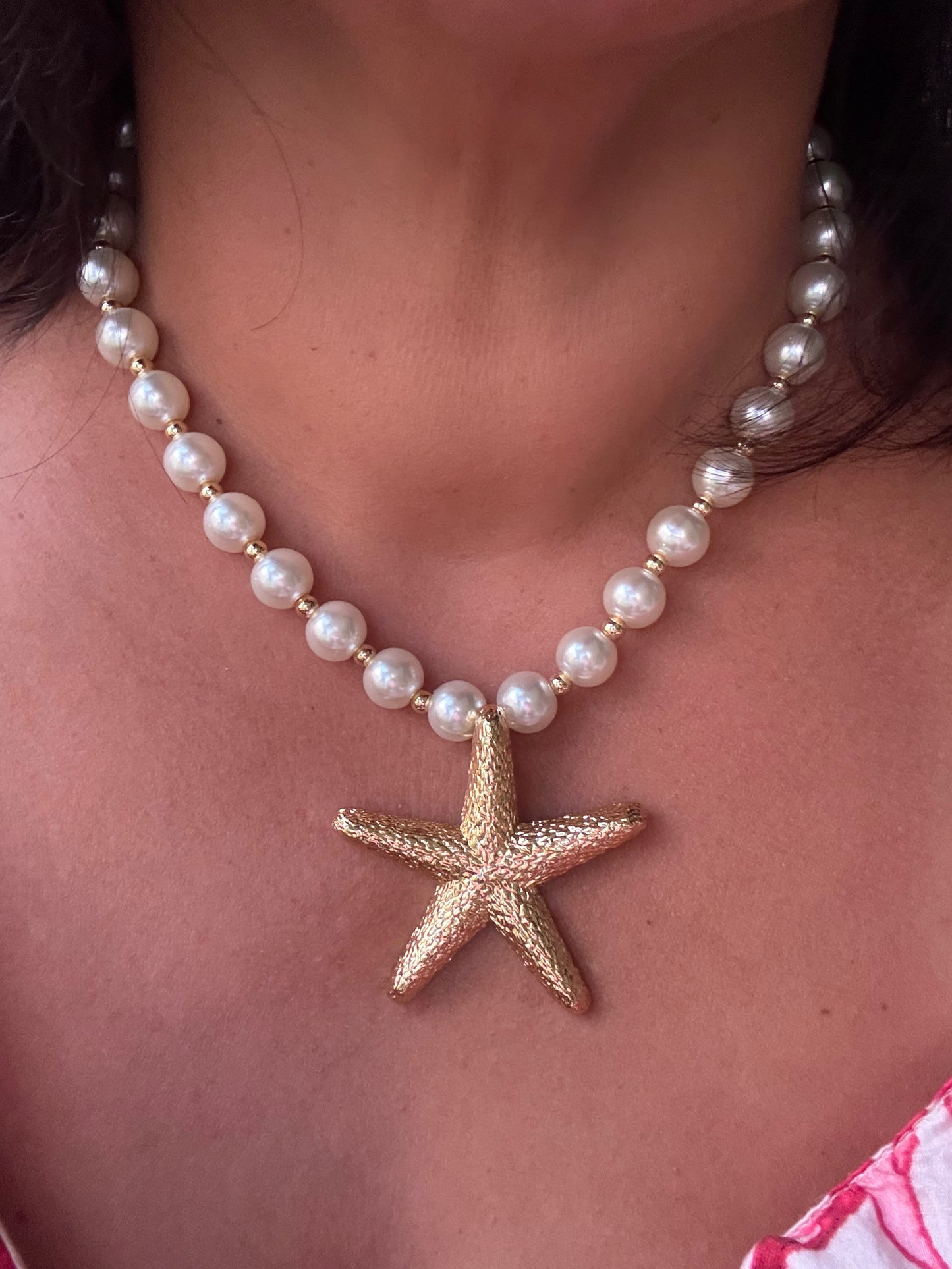 Pearl Starfish Statement Necklace