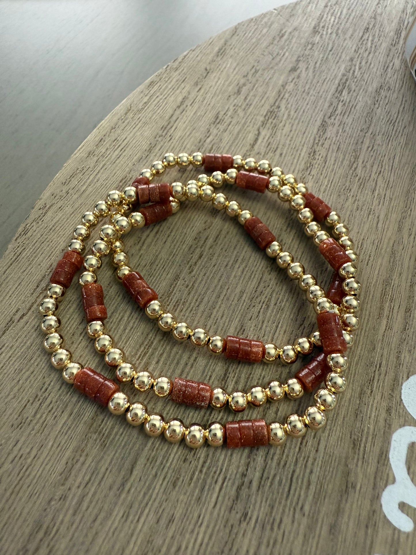 Golden Autumn Beaded Wrap Bracelet