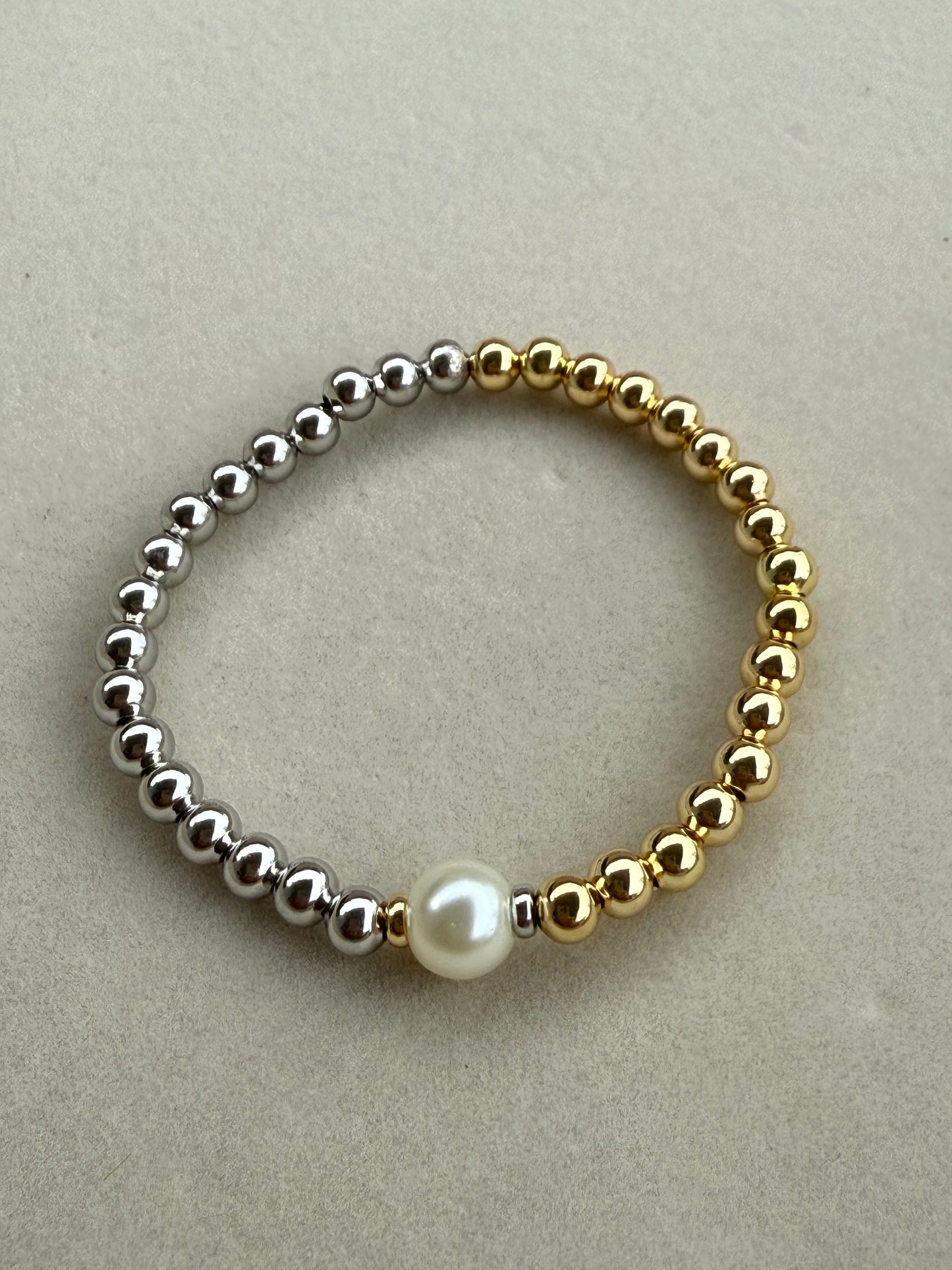 Two-Tone Pearl Harmony Bracelet