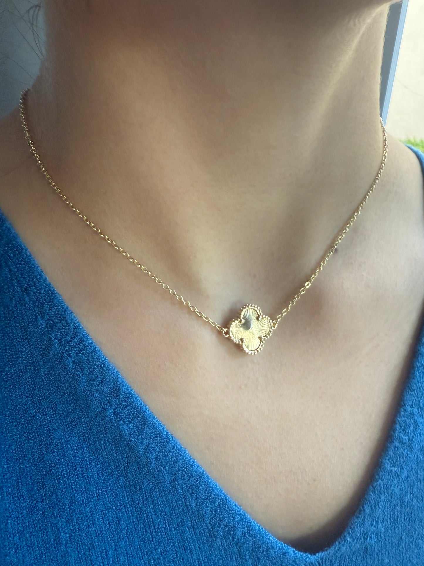Golden Clover Charm Necklace