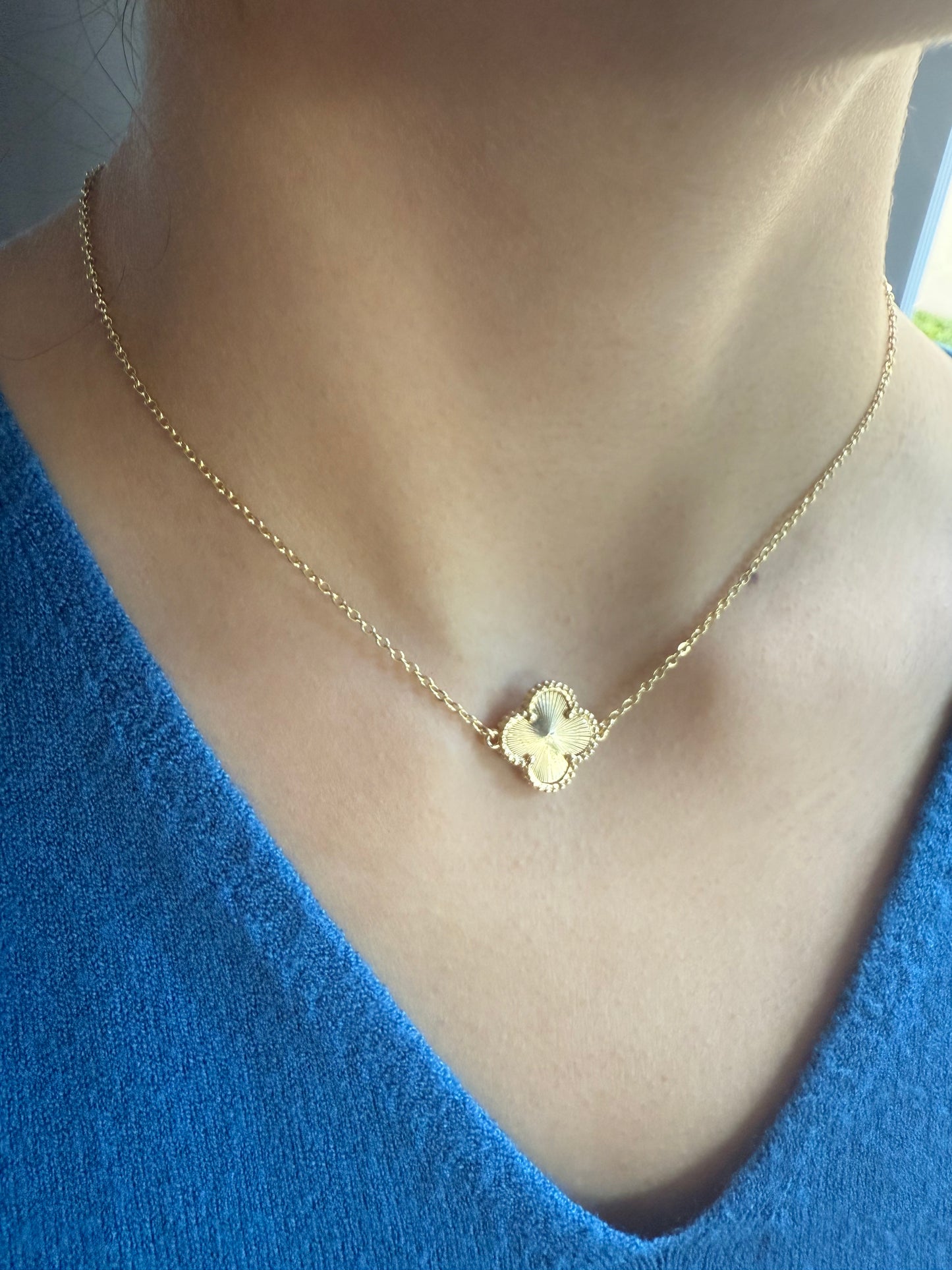 Golden Clover Charm Necklace