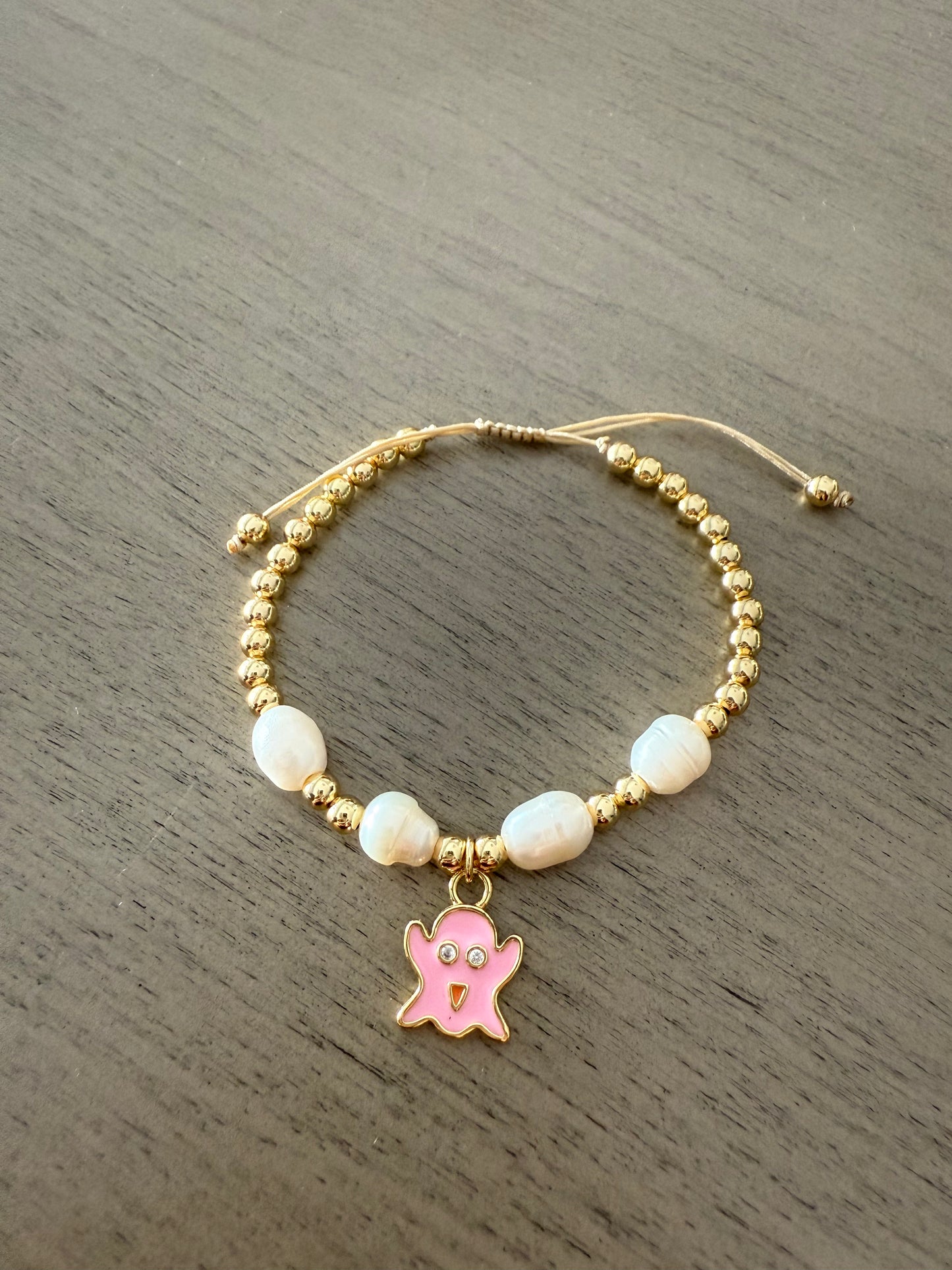 Cute ghost bracelet, Halloween bracelet