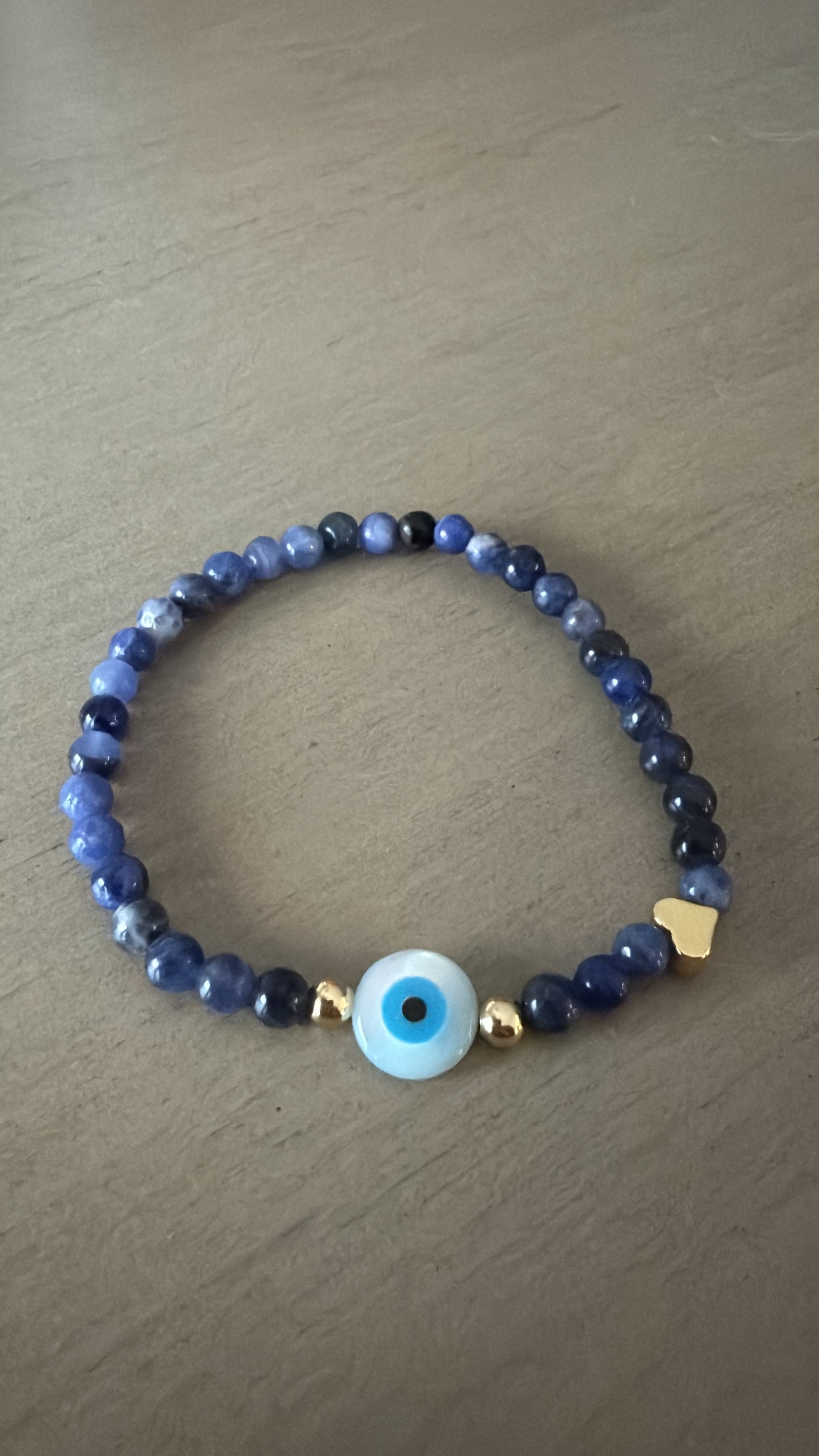 Blue Sodalite Evil Eye Bracelet – Protection & Positive Energy