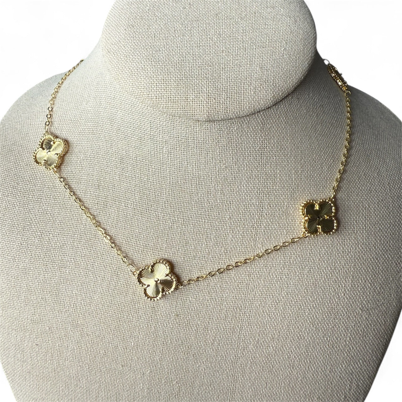 Golden Clover Charm Necklace
