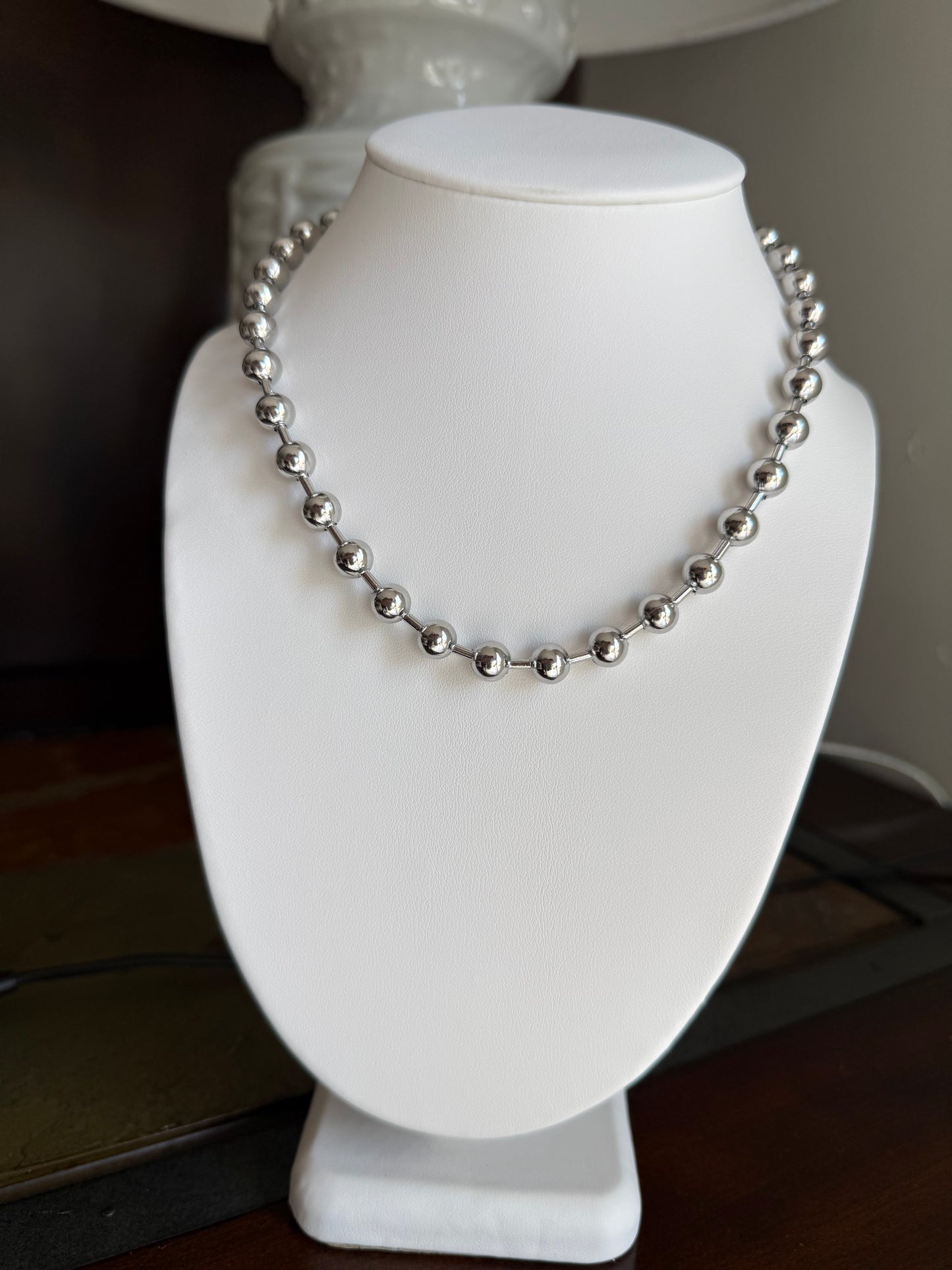 Silver Luxe Ball Bead Necklace