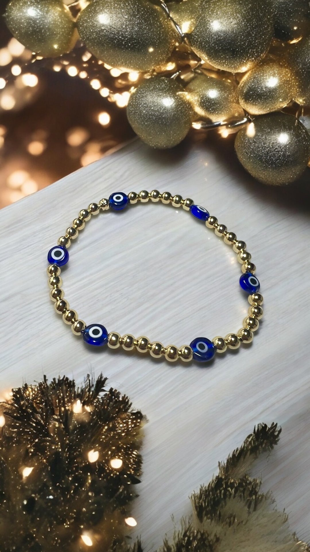 Evil eye gold bracelet