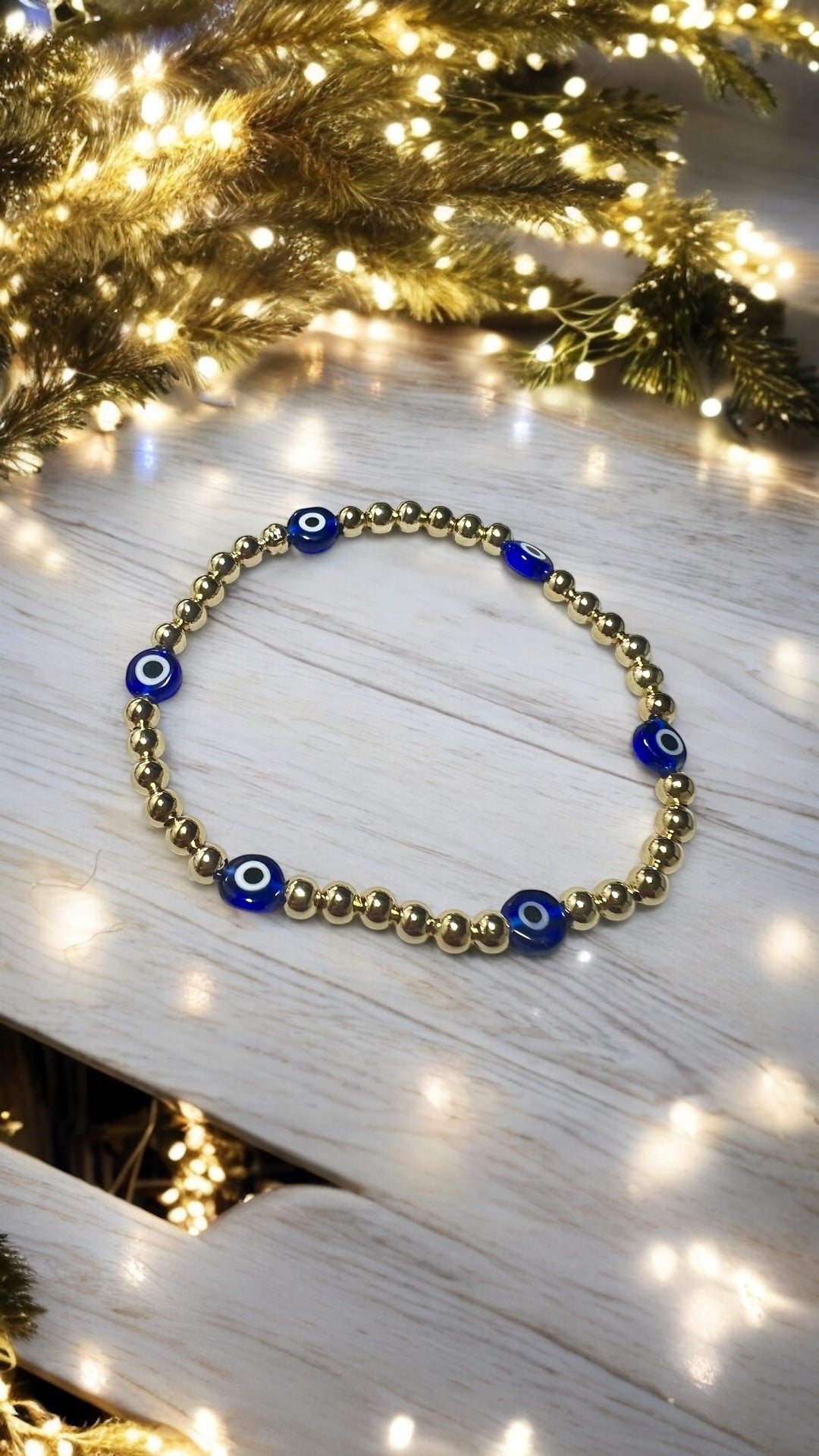 Evil eye gold bracelet
