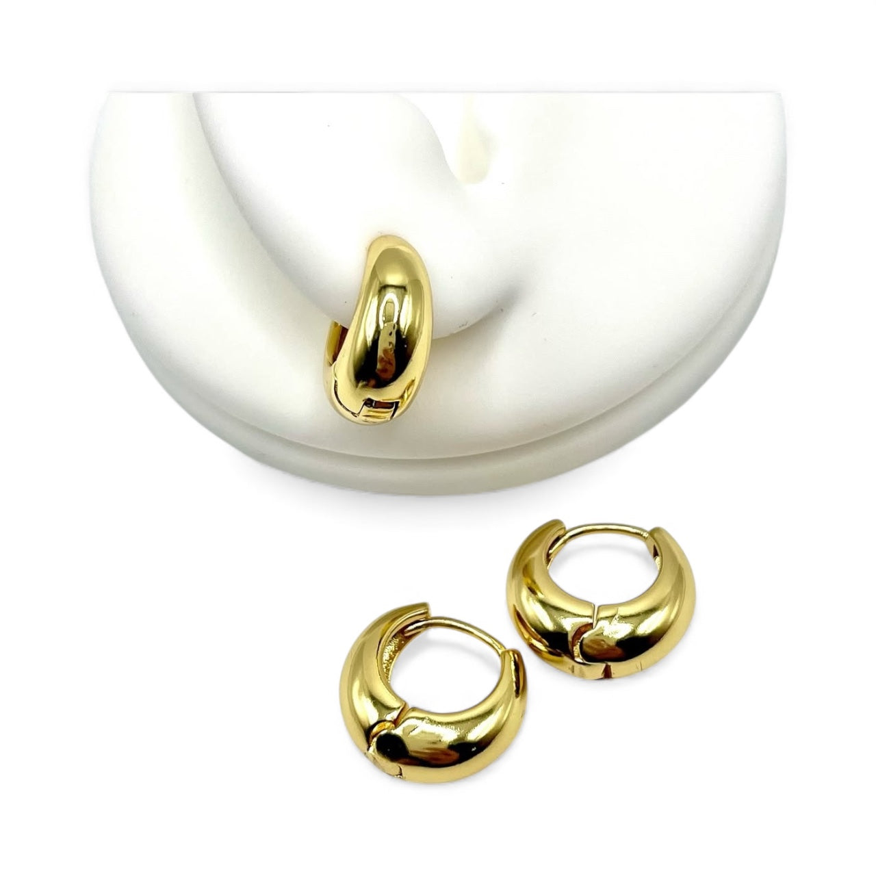 Classic Chunky Gold Hoops