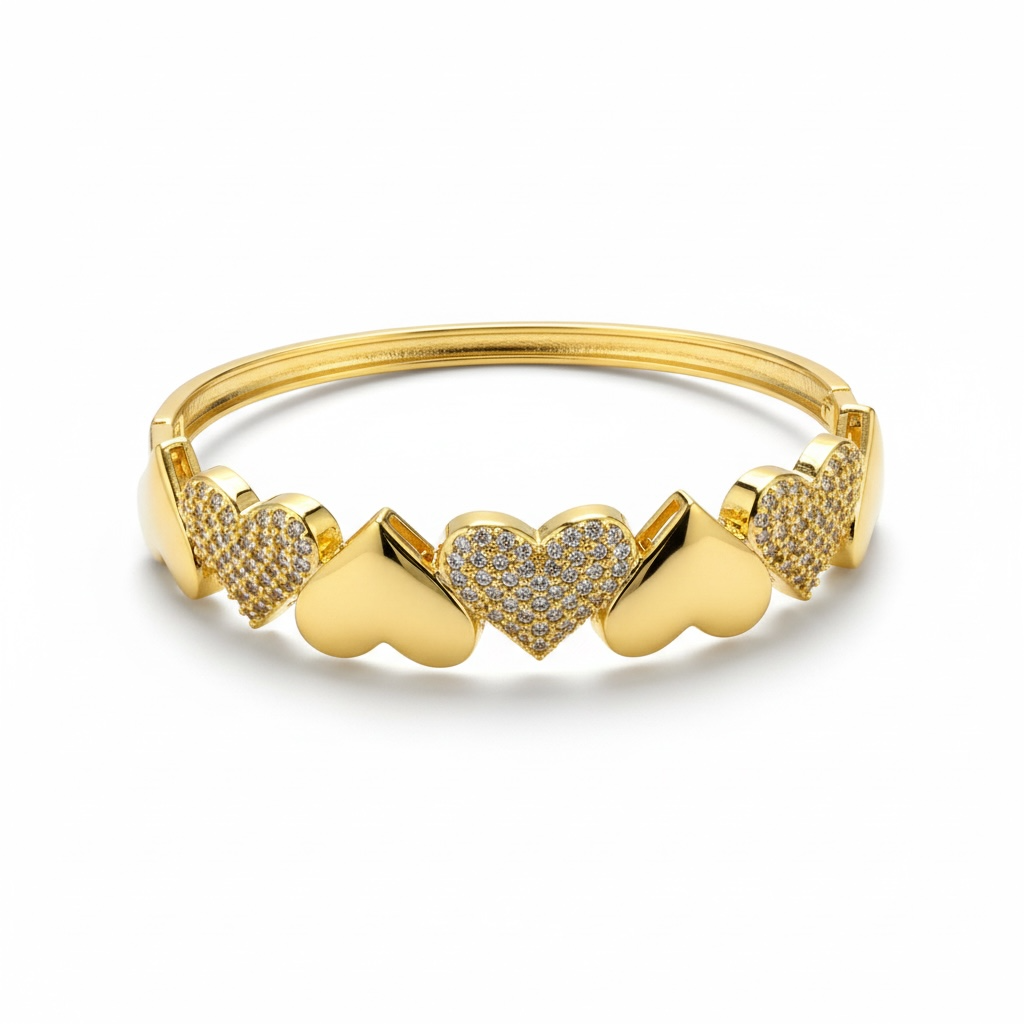 Gold heart bracelet