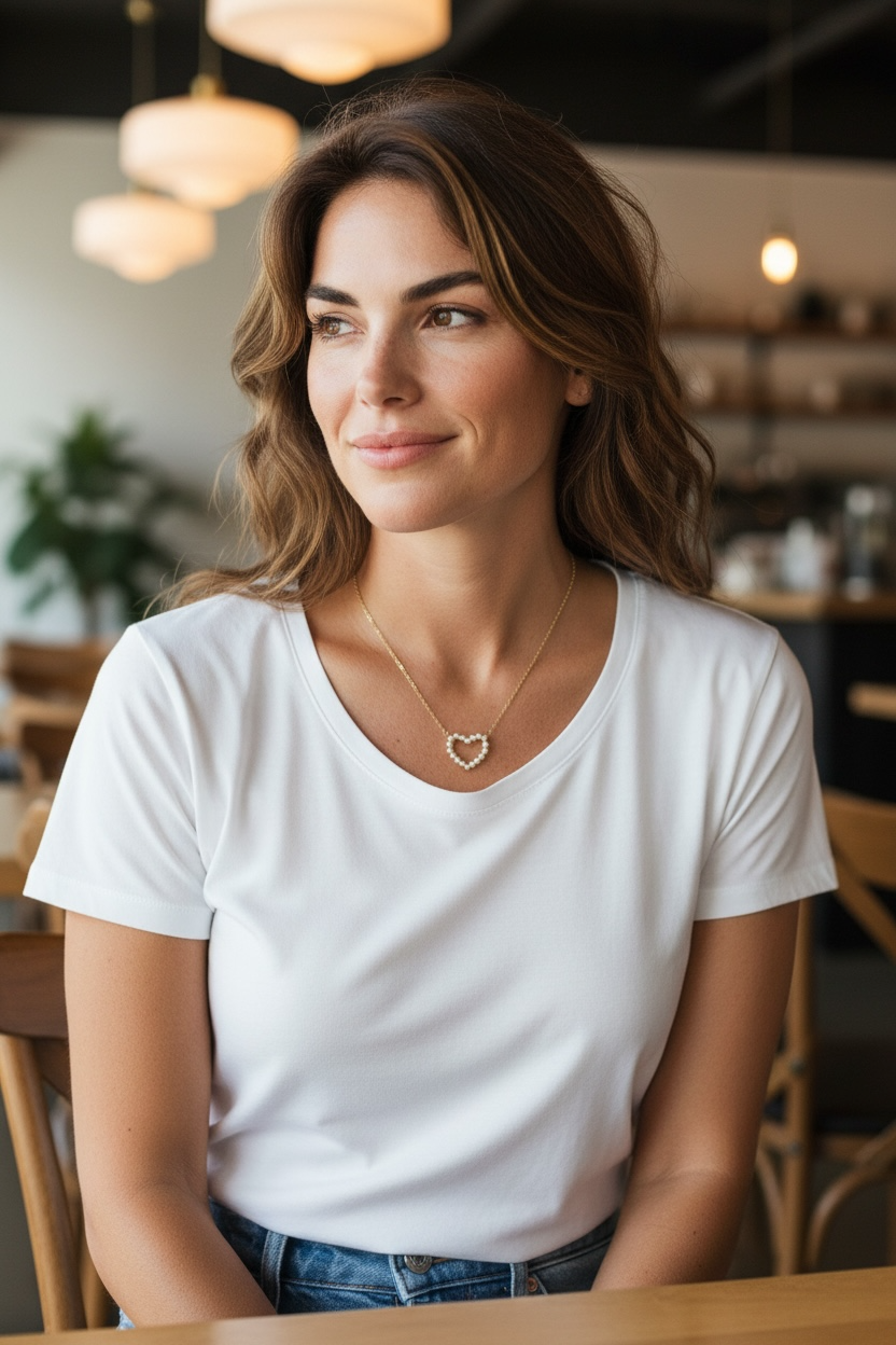 Pearl Heart Pendant Necklace