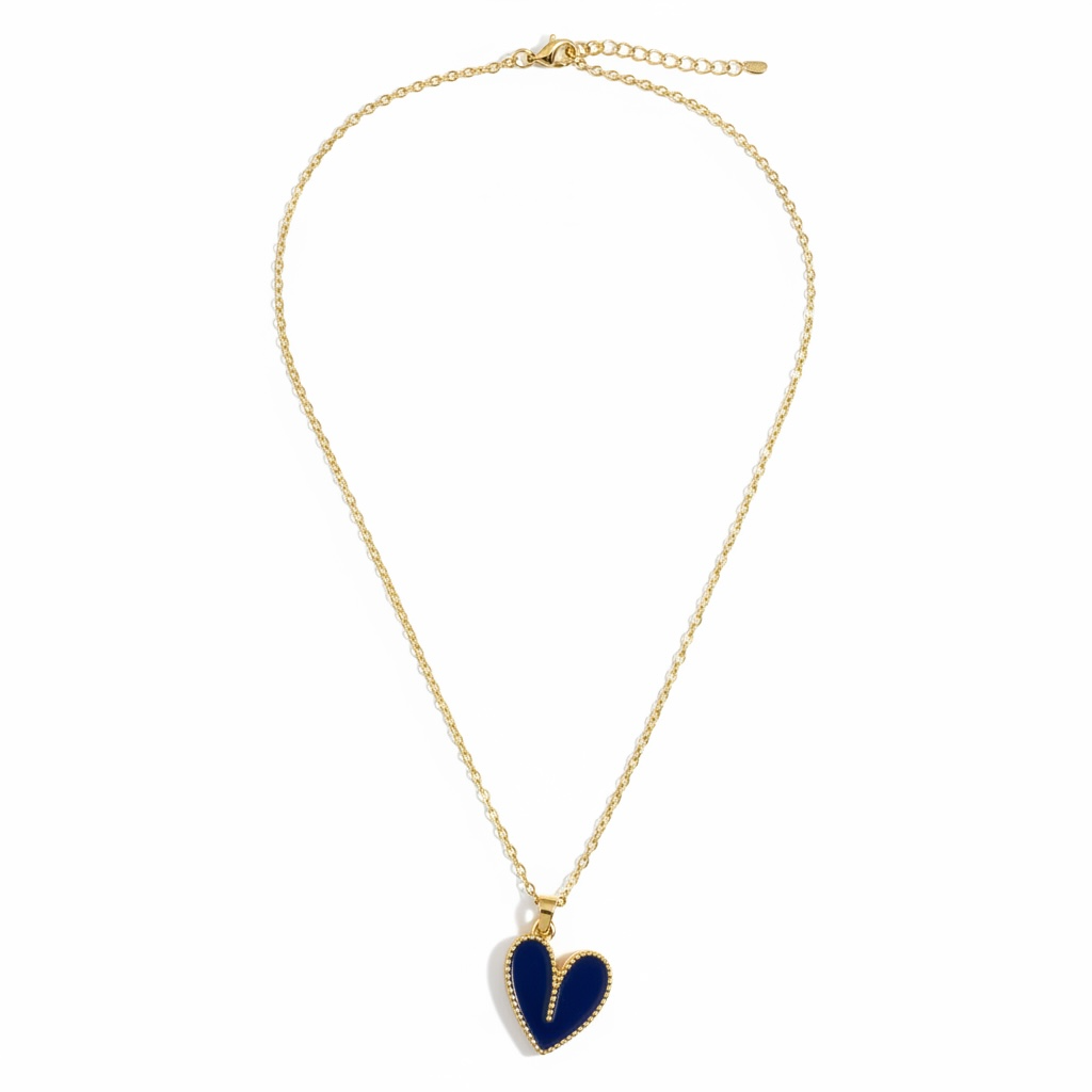 Royal Blue Heart Pendant Necklace