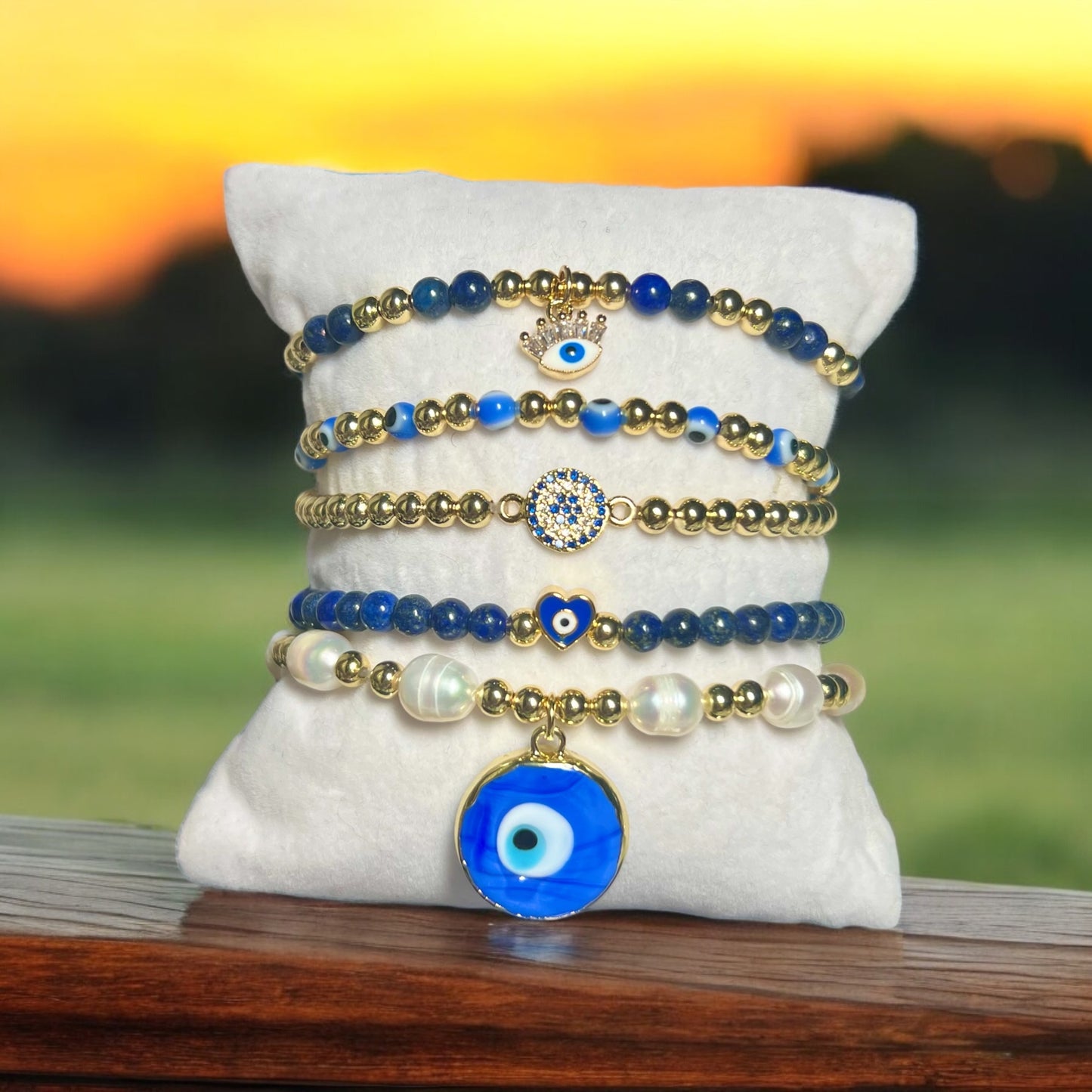 Evil eye stack of bracelets