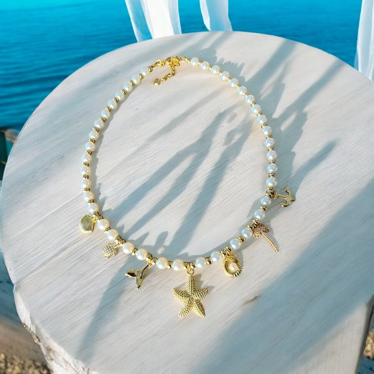 Beach pearl necklace