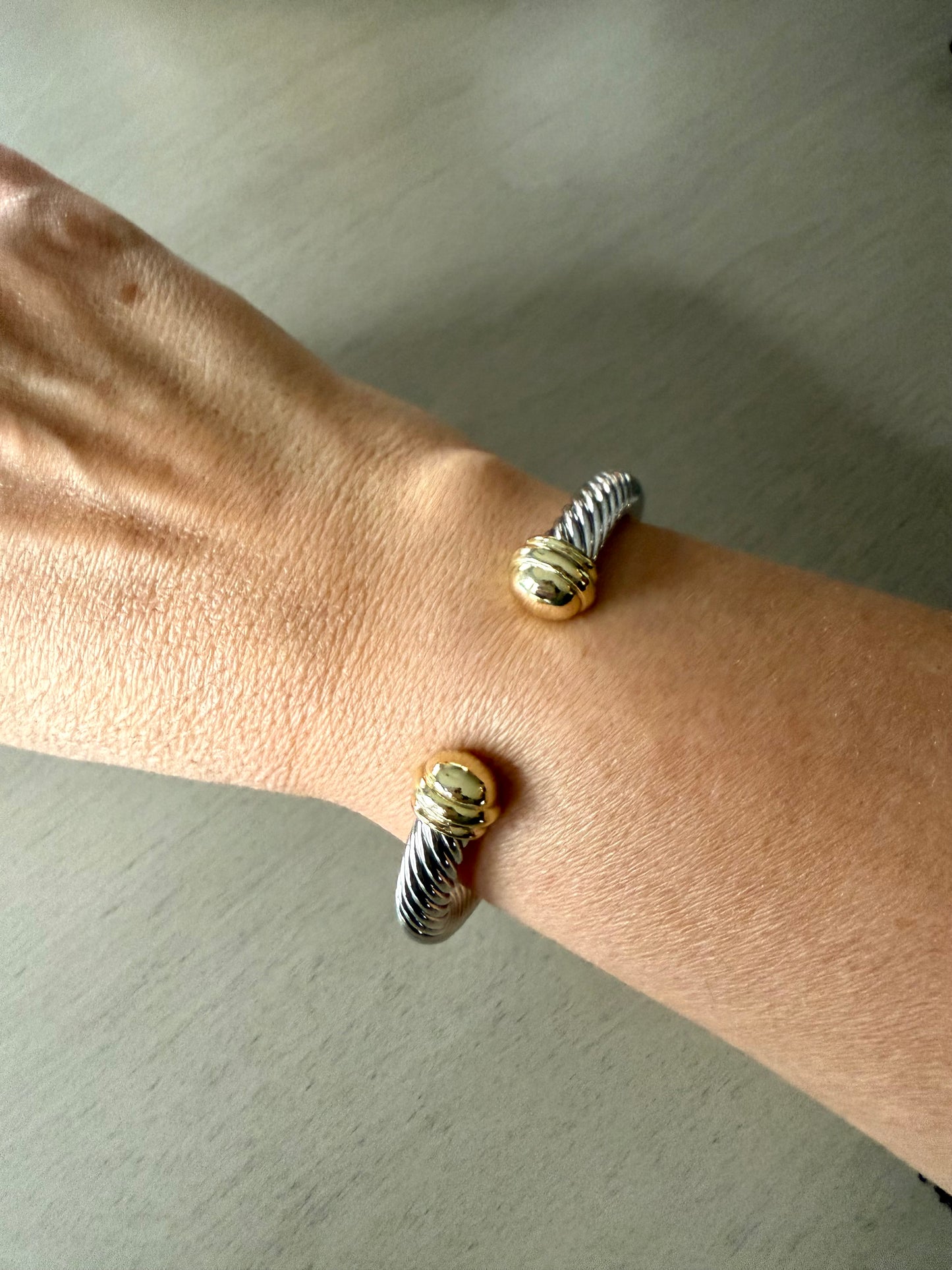 Big cable cuff bracelet