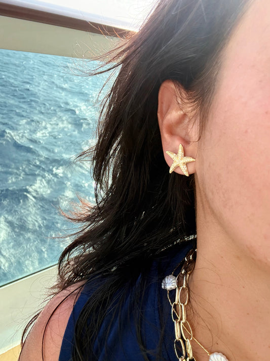 Pavé Starfish Stud Earrings