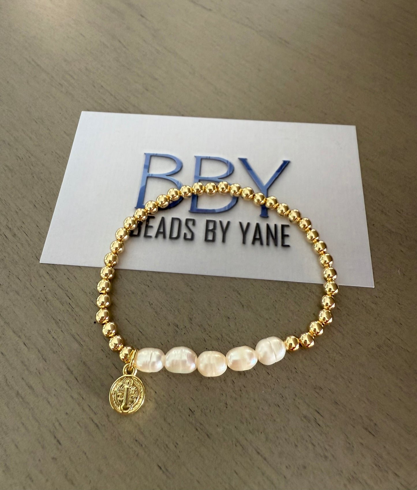 Gold & Pearl San Benito Charm Bracelet