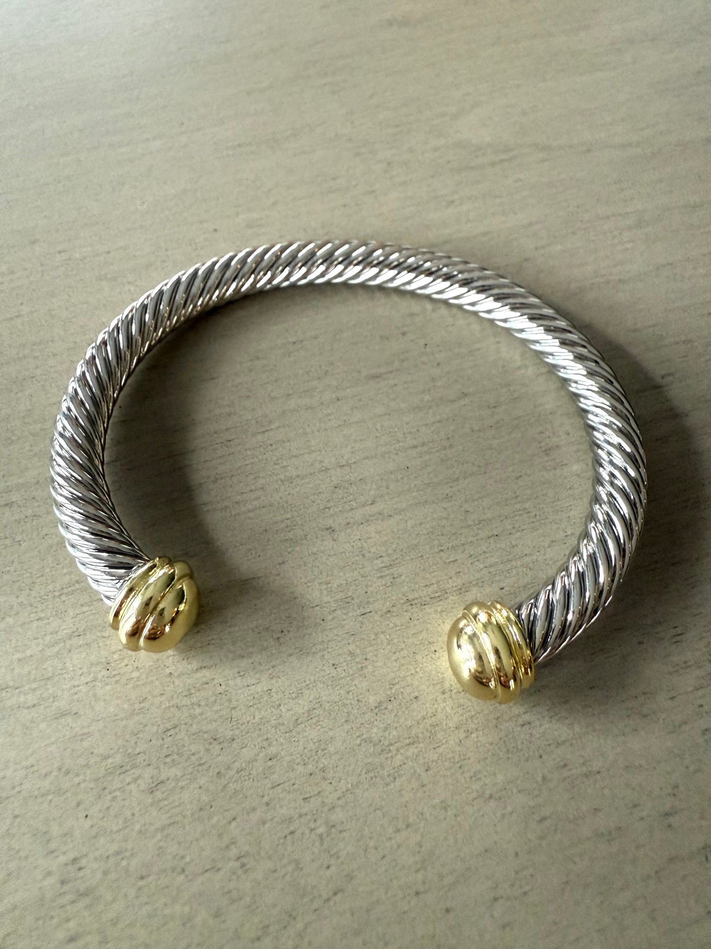 Big cable cuff bracelet