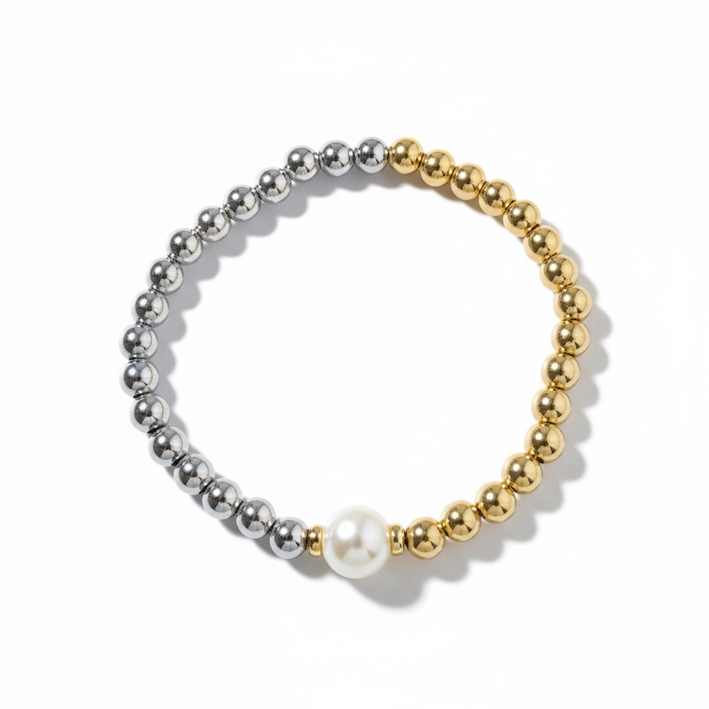 Two-Tone Pearl Harmony Bracelet