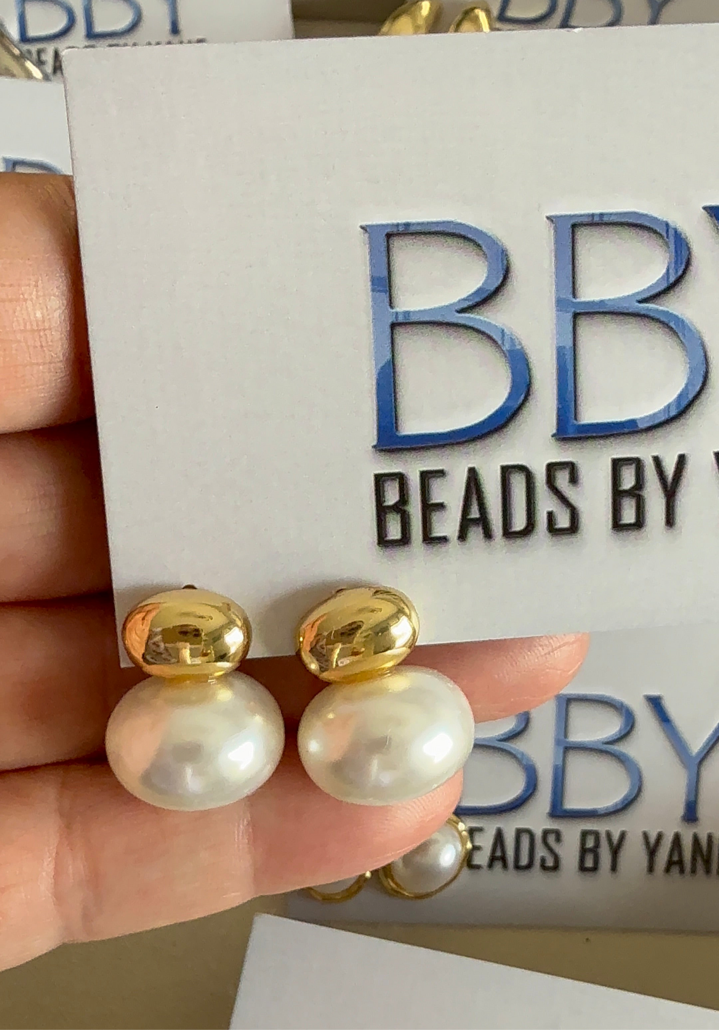 Elegant Gold & Pearl Drop Earrings