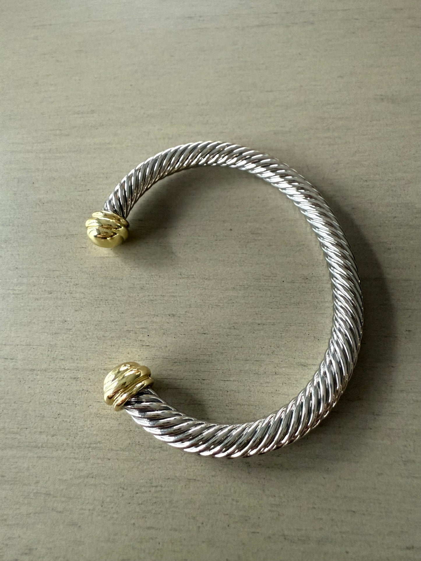 Big cable cuff bracelet