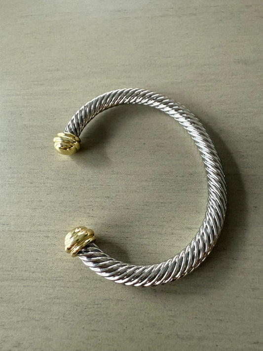 Big cable cuff bracelet