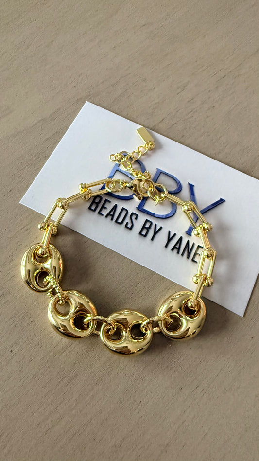 Gold Statement Link Bracelet