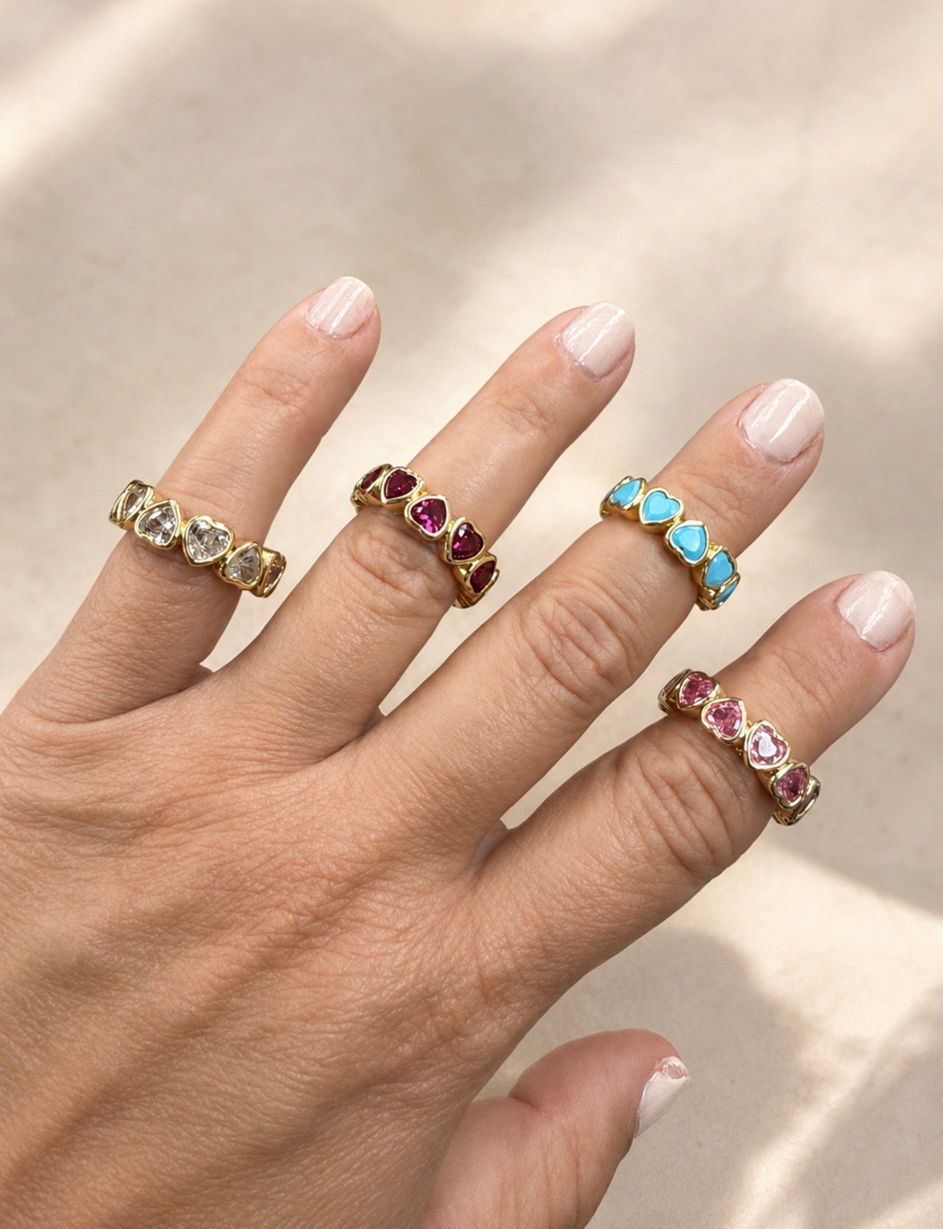 Colorful Heart Eternity Ring