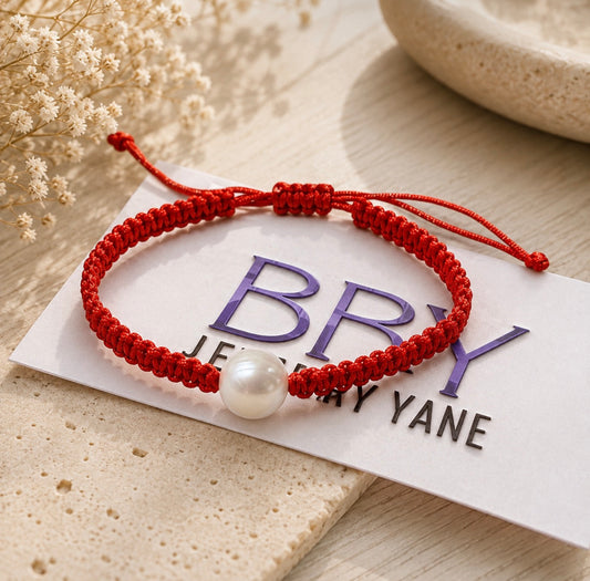 Red String Pearl Bracelet
