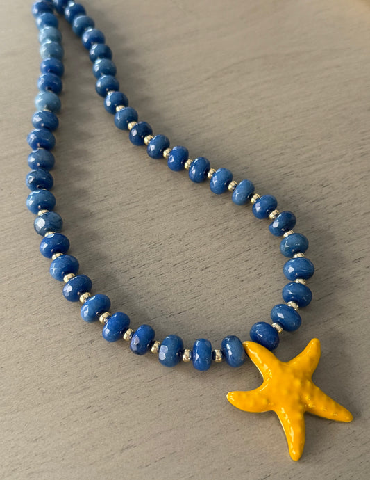 Blue necklace starfish