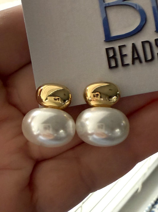 Elegant Gold & Pearl Drop Earrings