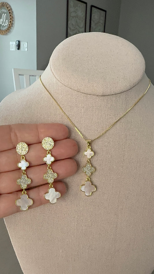 Golden Glow Pearl Set – Necklace & Earrings