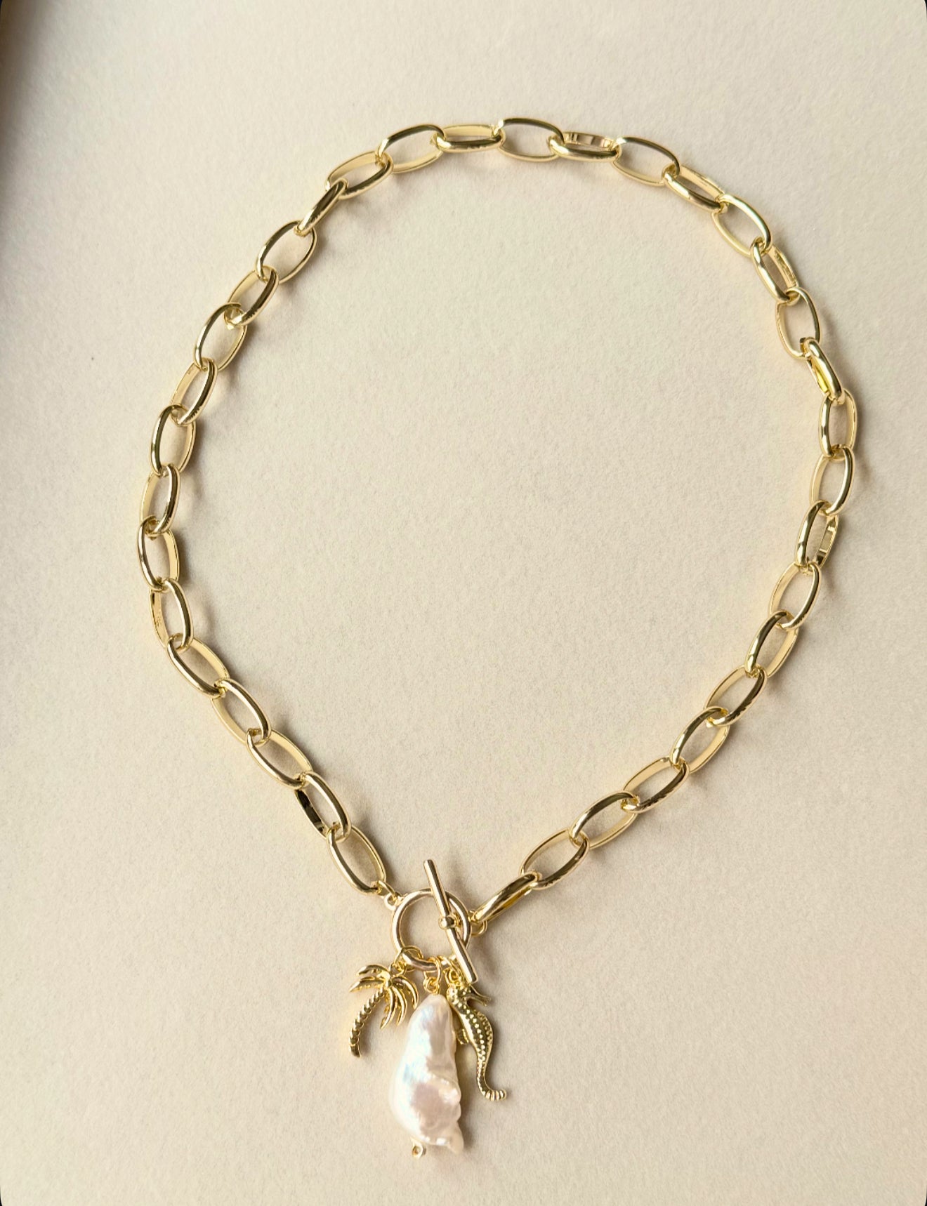 Beach gold necklace