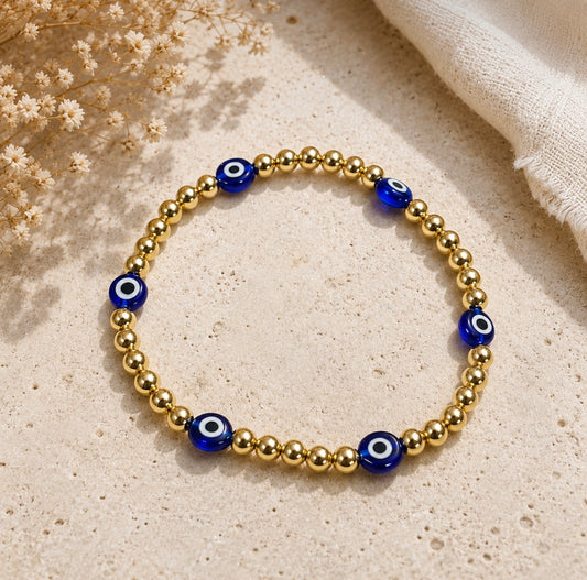 Evil eye gold bracelet