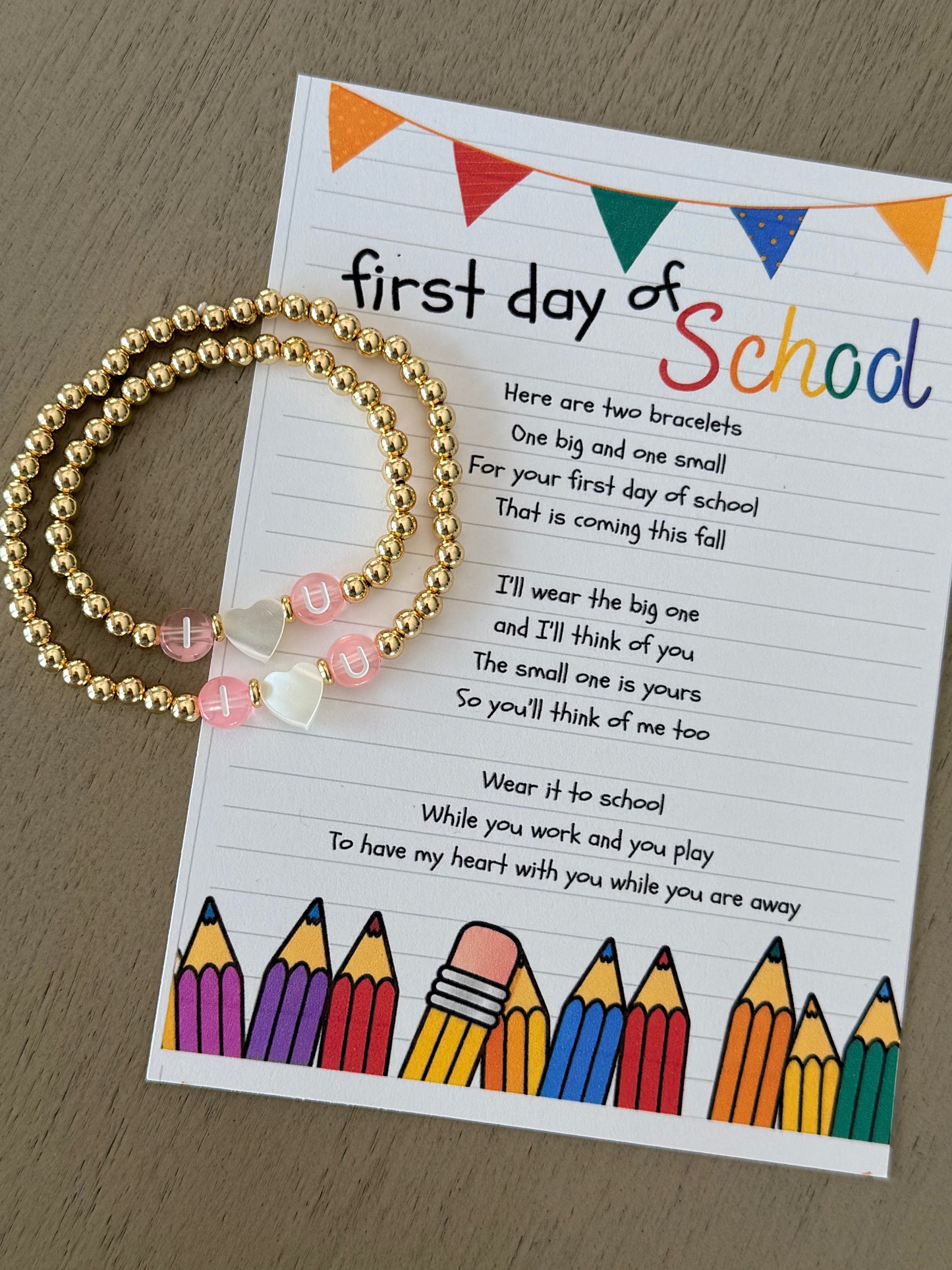 First Day of School Matching Bracelet Set