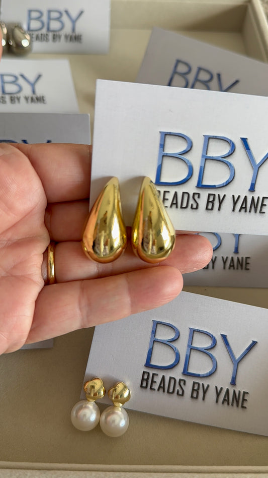Bold Golden Teardrop Earrings
