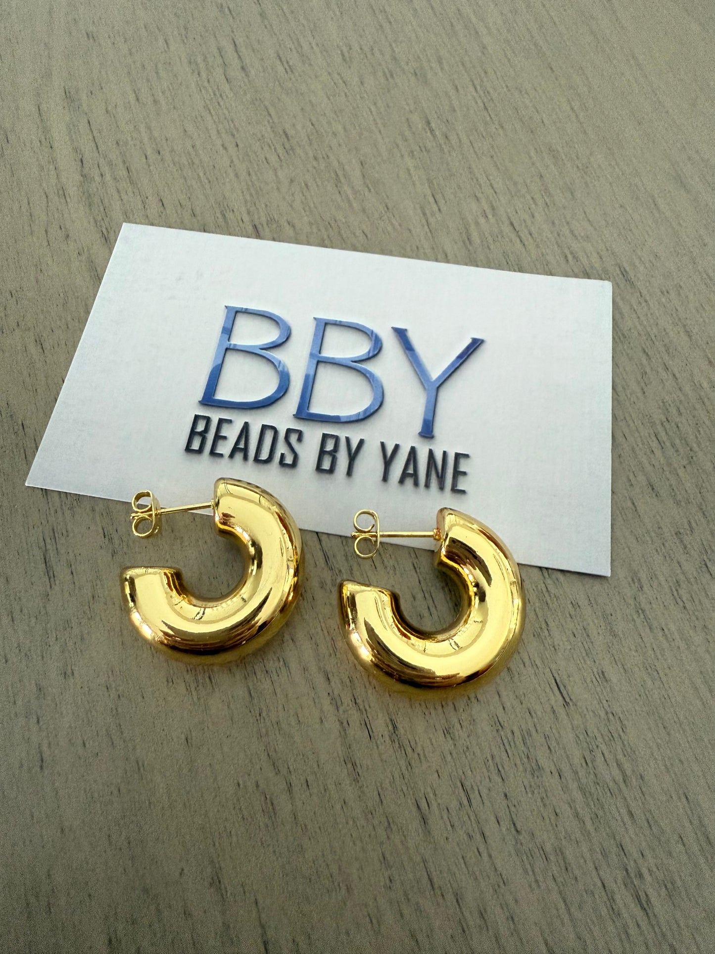Gold hoop earrings