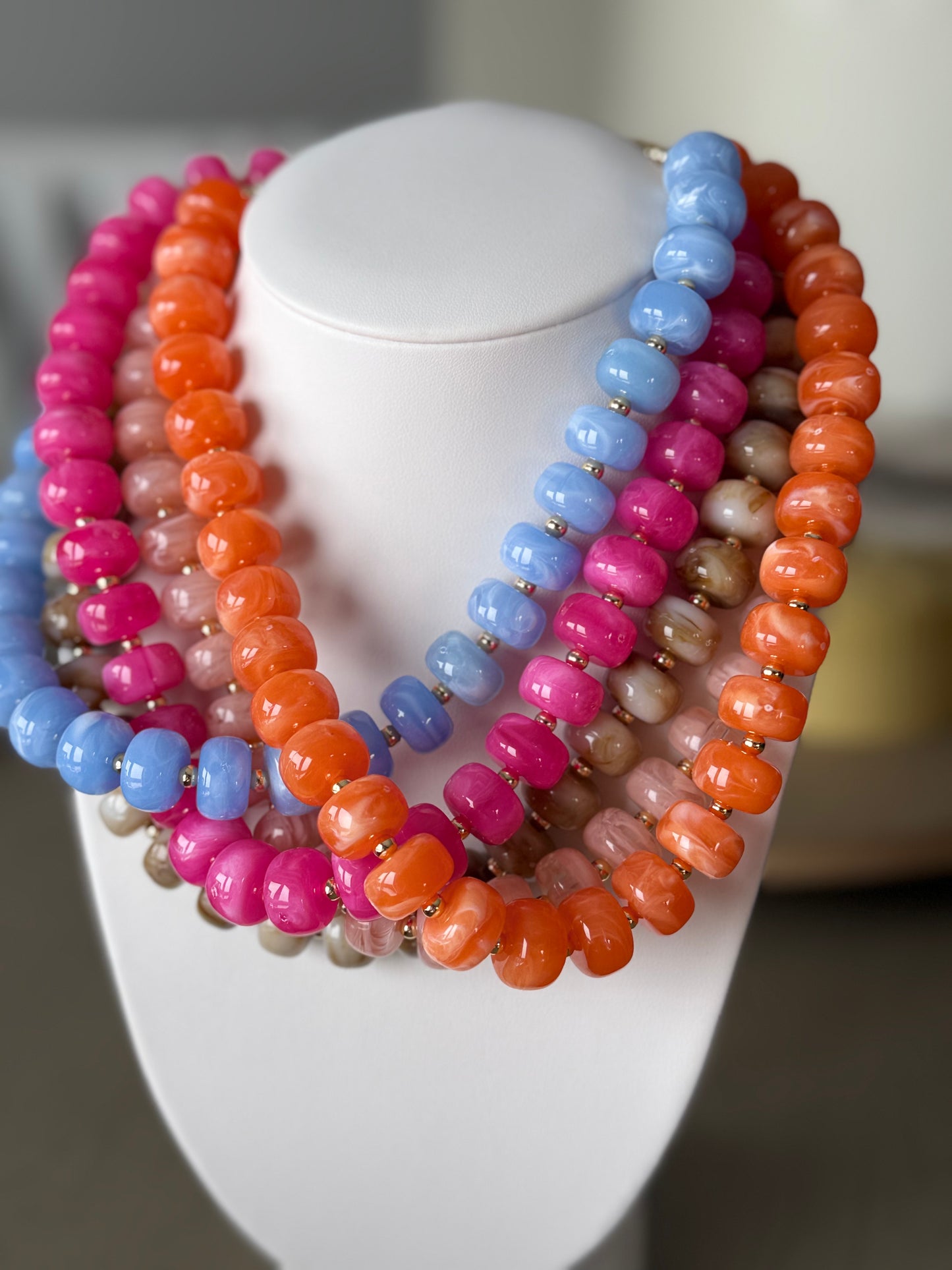 Candy Pop Multi-Strand Beaded Statement Necklace