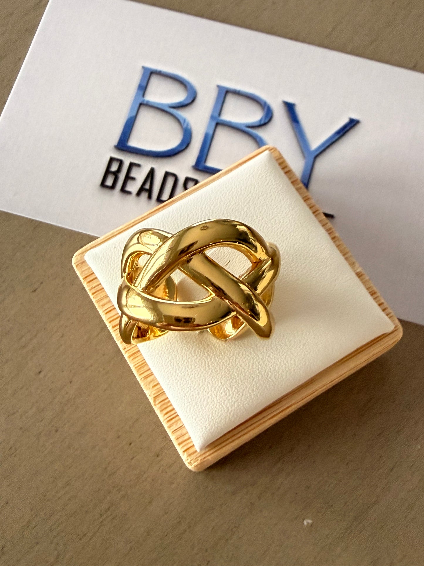 Gold Chunky Statement Ring | Adjustable Open Cuff
